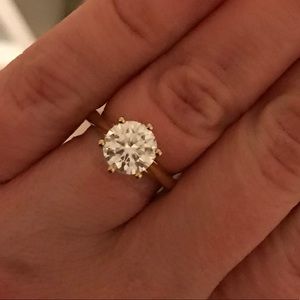 2ct moissanite yellow gold ring